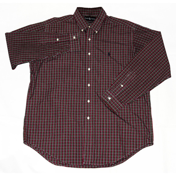 Ralph Lauren Classic Fit Men's Long Sleeve Button Down Plaid Shirt Size‎ Large